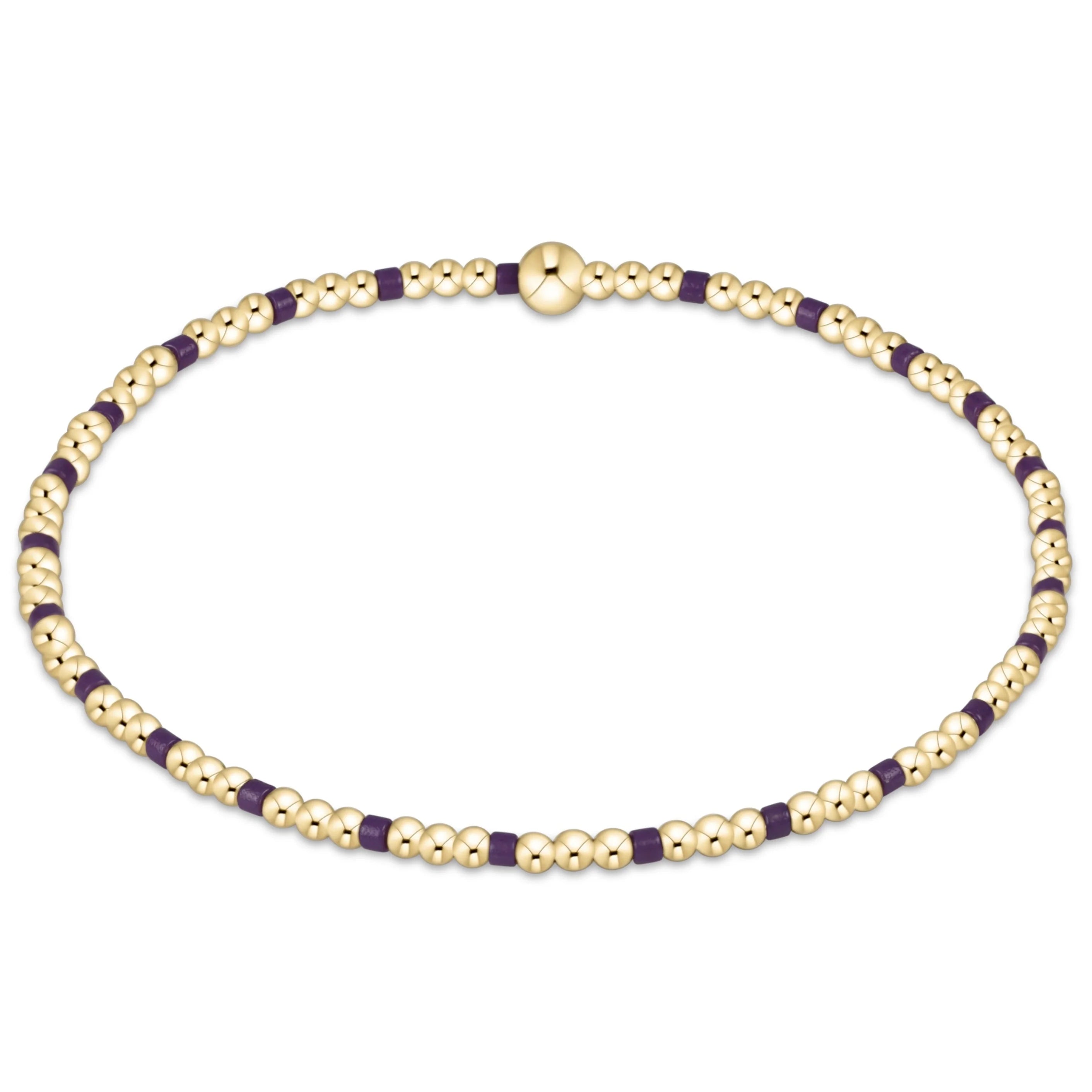 gameday hope sincerity pattern 2mm bead bracelet - deep purple