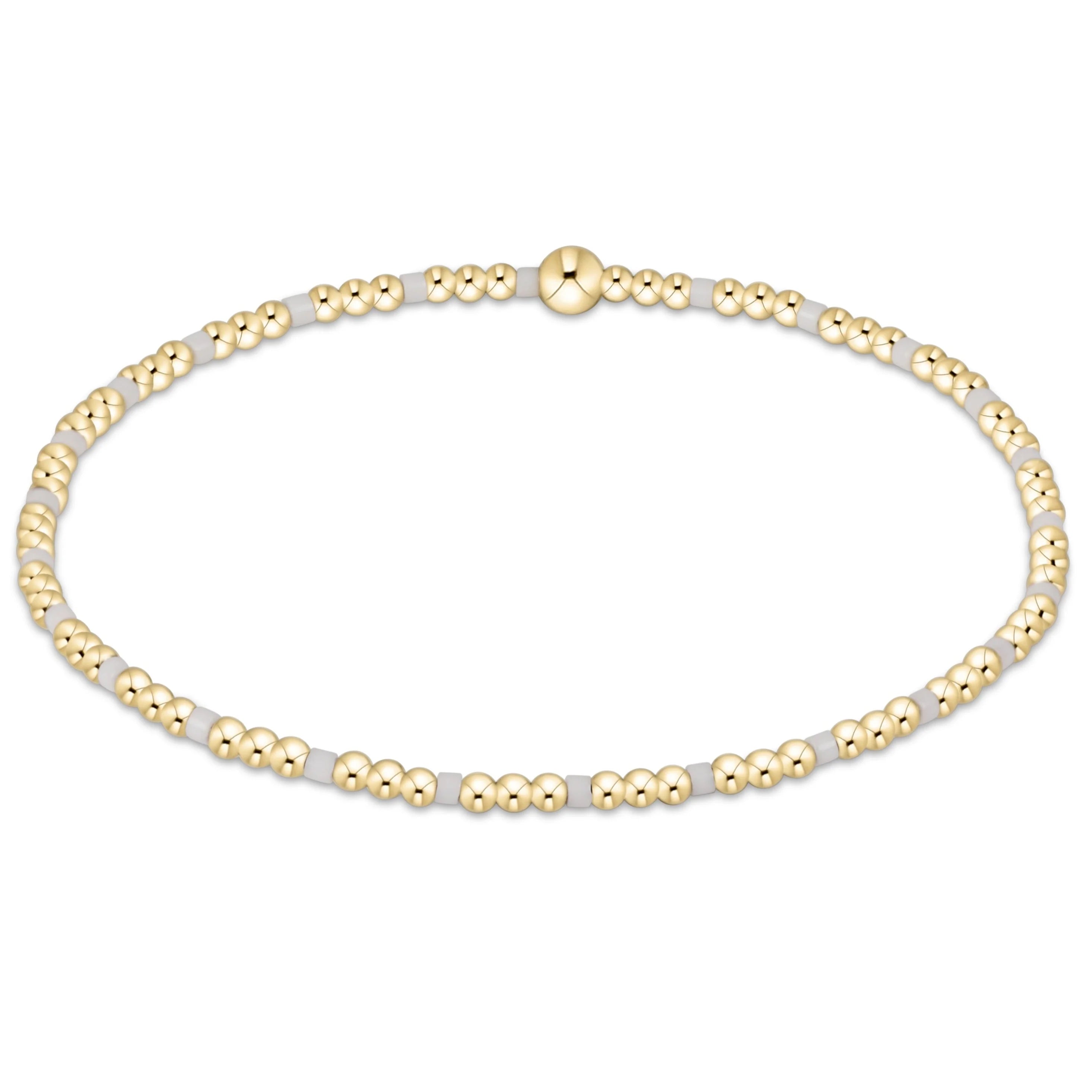 gameday hope sincerity pattern 2mm bead bracelet - white