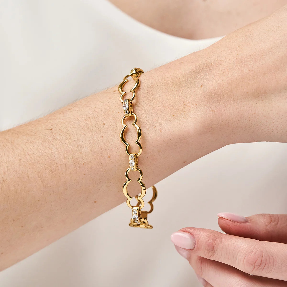 Maharani Grande Chain Bracelet, 7.5"+2" - Clear Cubic Zirconia