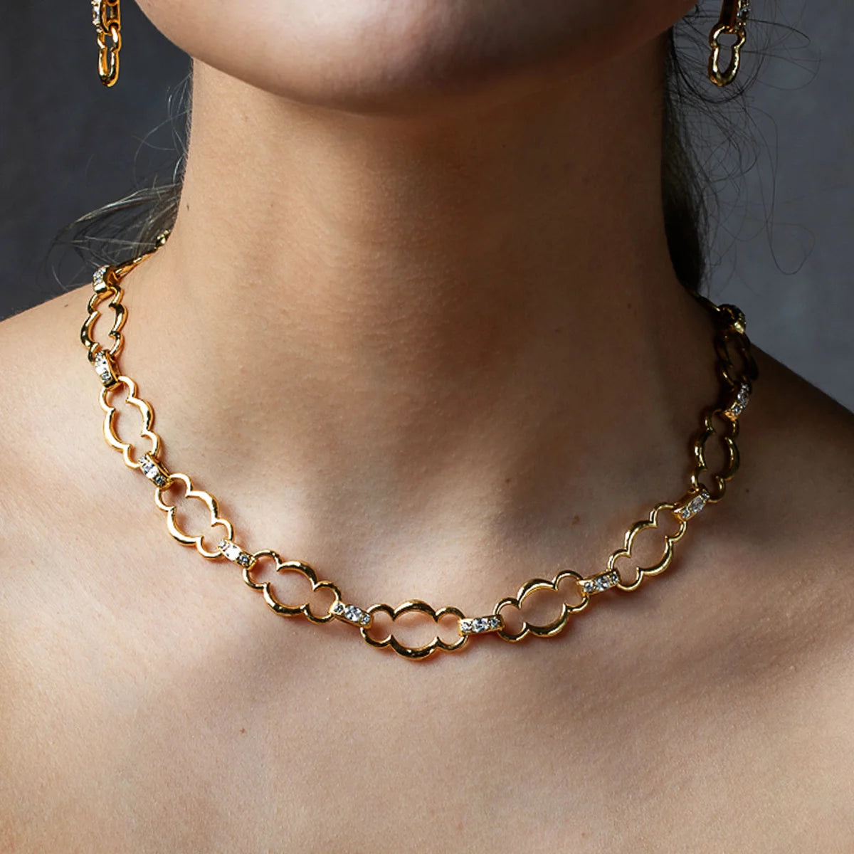 Maharani Grande Chain Necklace, 17"+2" - Clear Cubic Zirconia