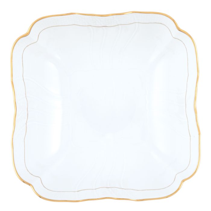 Golden Edge Square Salad Bowl 10in