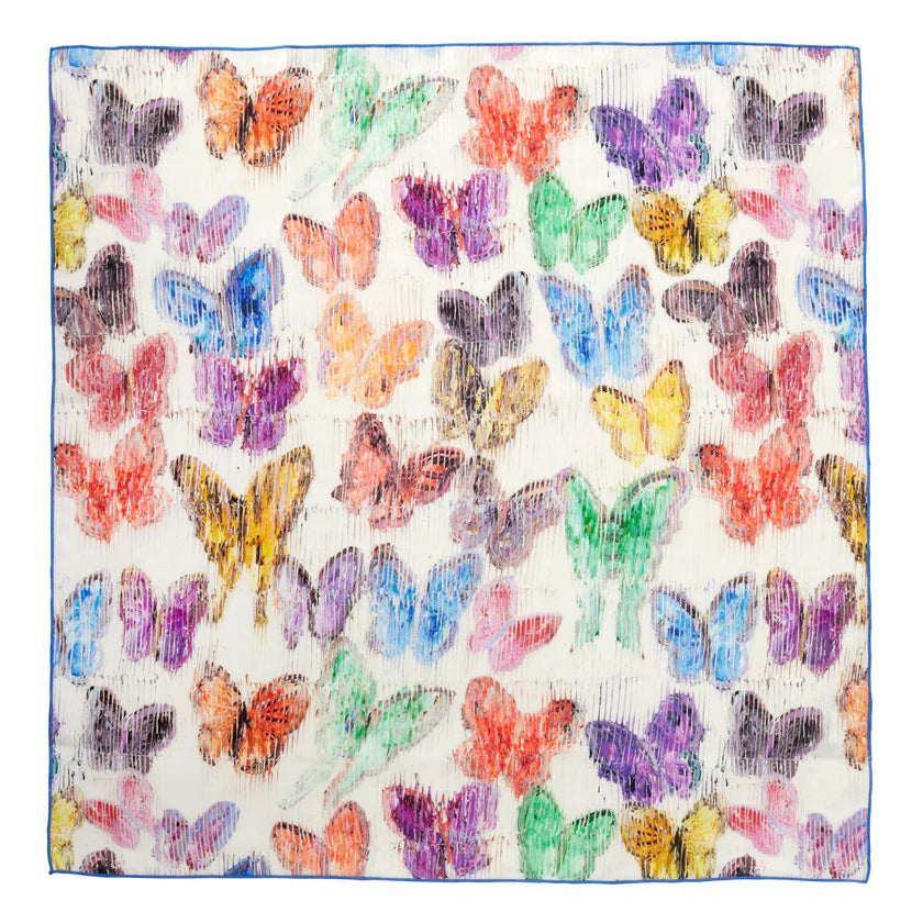 Spring Butterflies Linen Dinner Napkin Set of 4