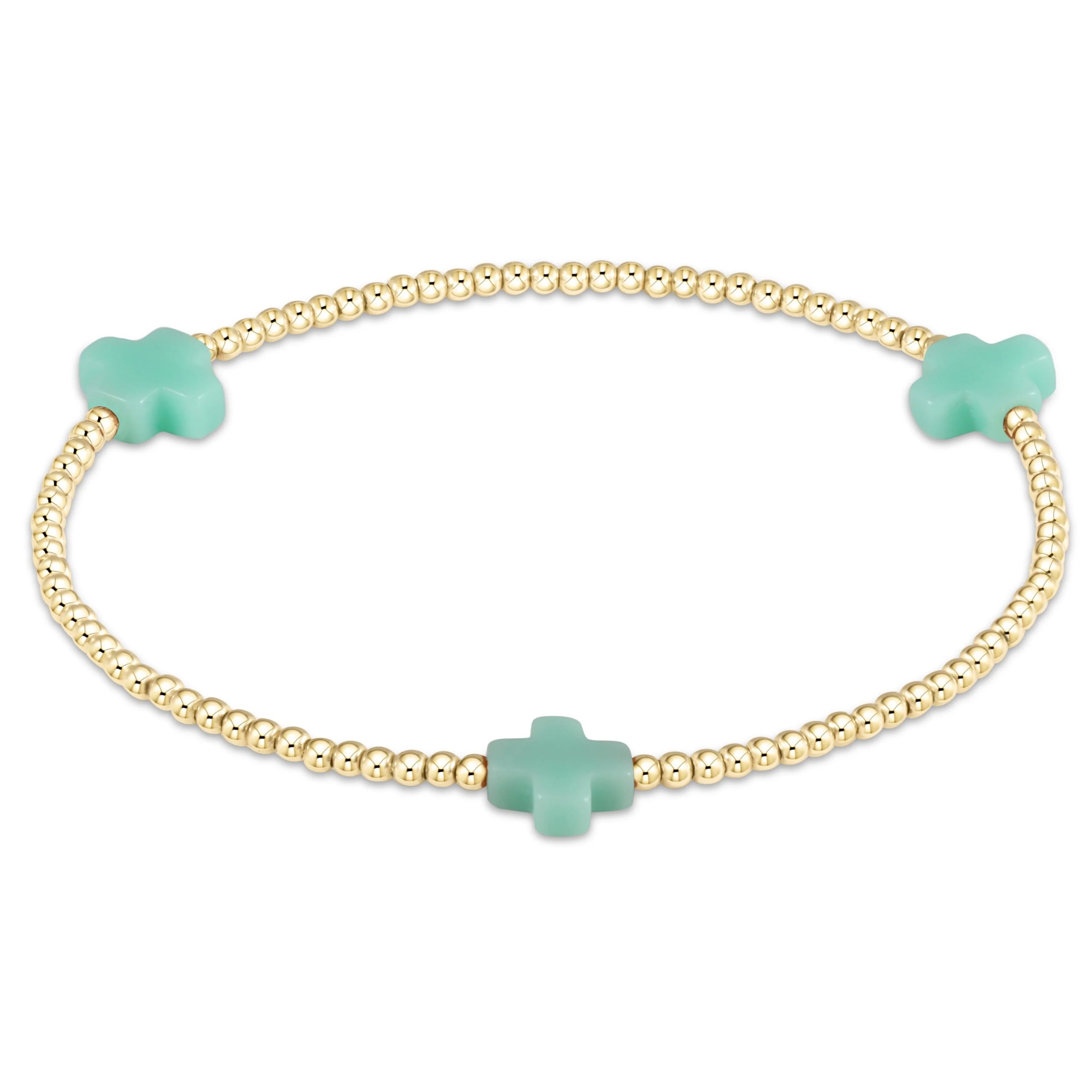 Signature Cross 2mm Gold Bracelet - Mint