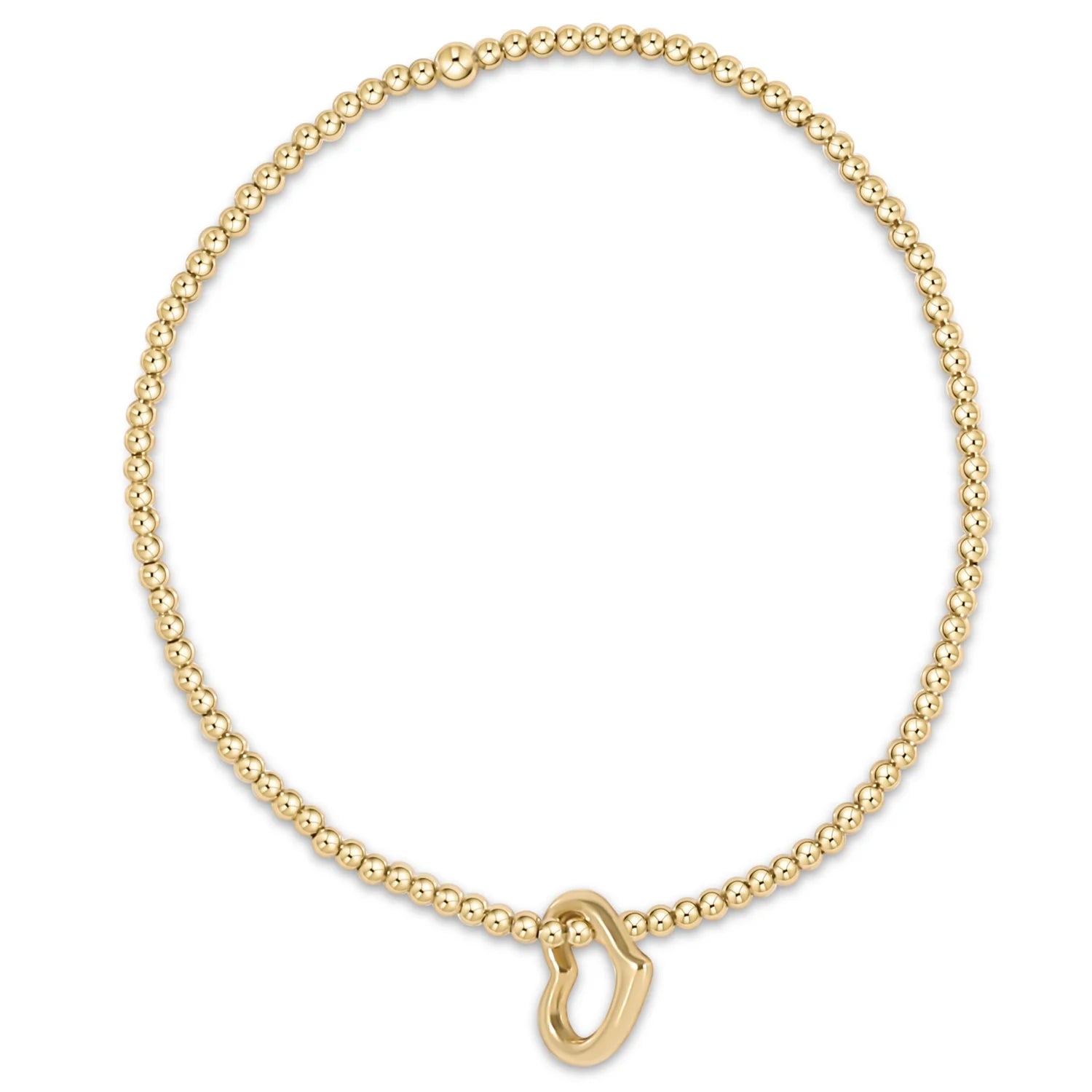 Classic Gold 2mm Bracelet - Love Small Gold Charm