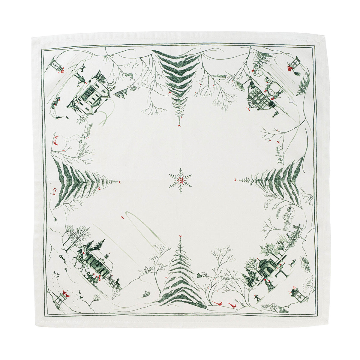 Country Estate Winter Frolic Napkin - Evergreen