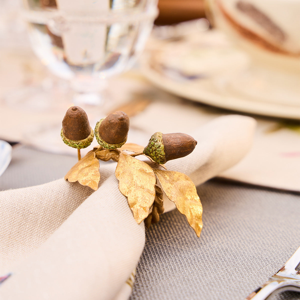 Forest Walk Holly with Berries Napkin Ring Set/4 - Multi