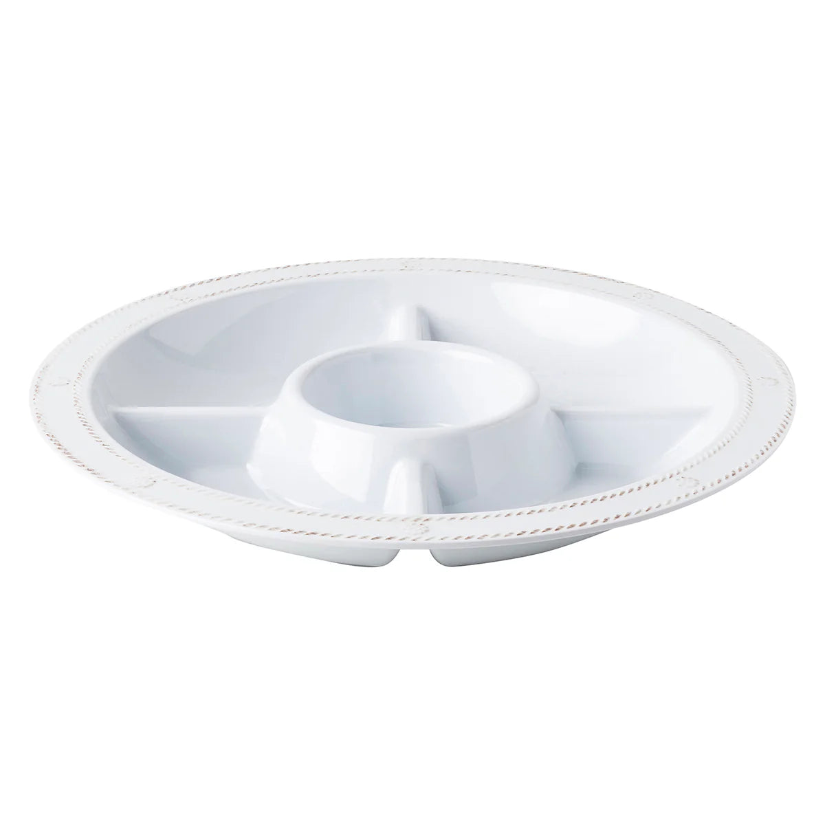 Berry & Thread  Melamine 15" Crudité Platter - Whitewash