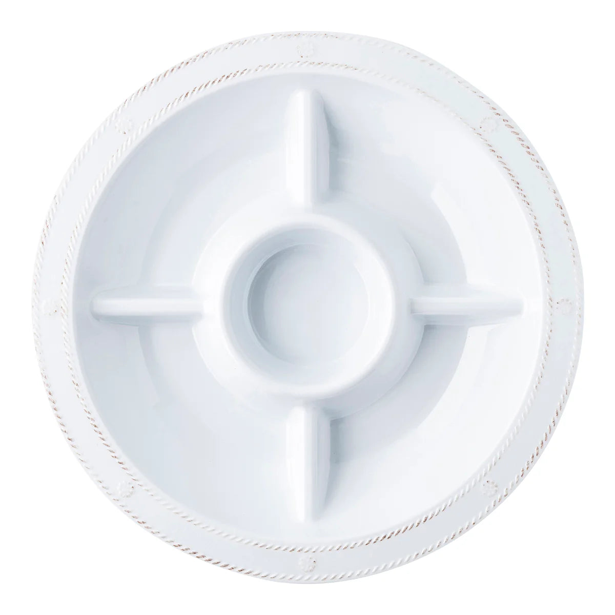Berry & Thread  Melamine 15" Crudité Platter - Whitewash