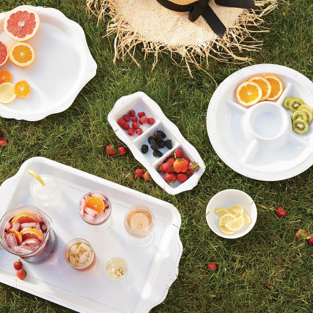 Berry & Thread  Melamine 15" Crudité Platter - Whitewash