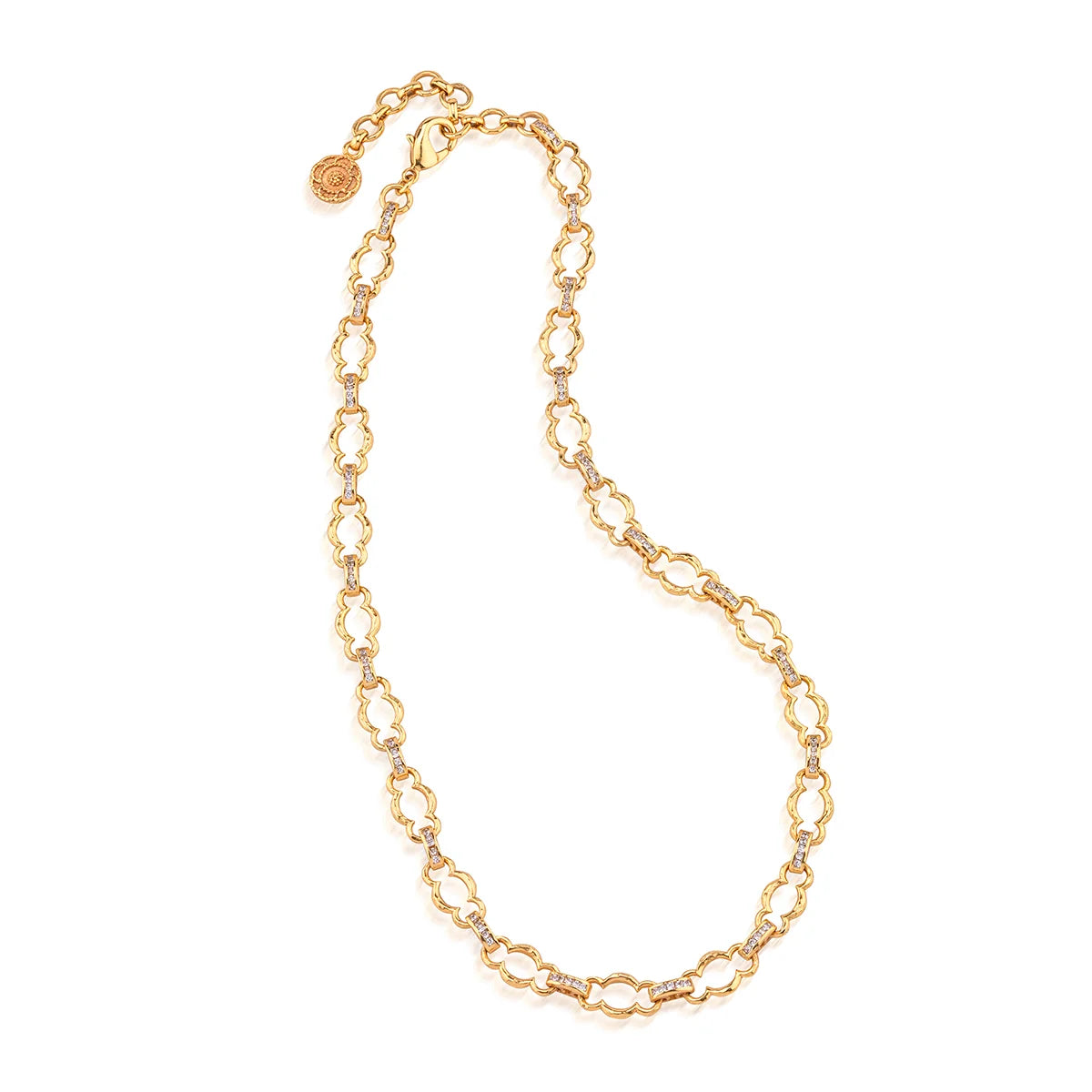 Maharani Petite Chain Necklace, 16"+2" - Clear Cubic Zirconia