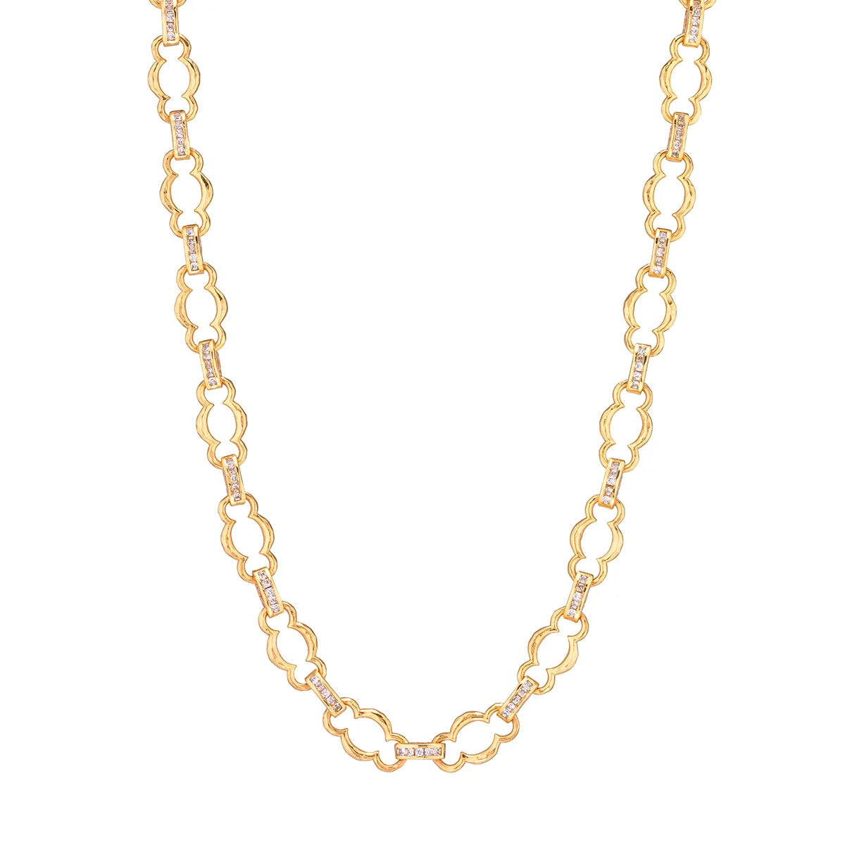 Maharani Petite Chain Necklace, 16"+2" - Clear Cubic Zirconia
