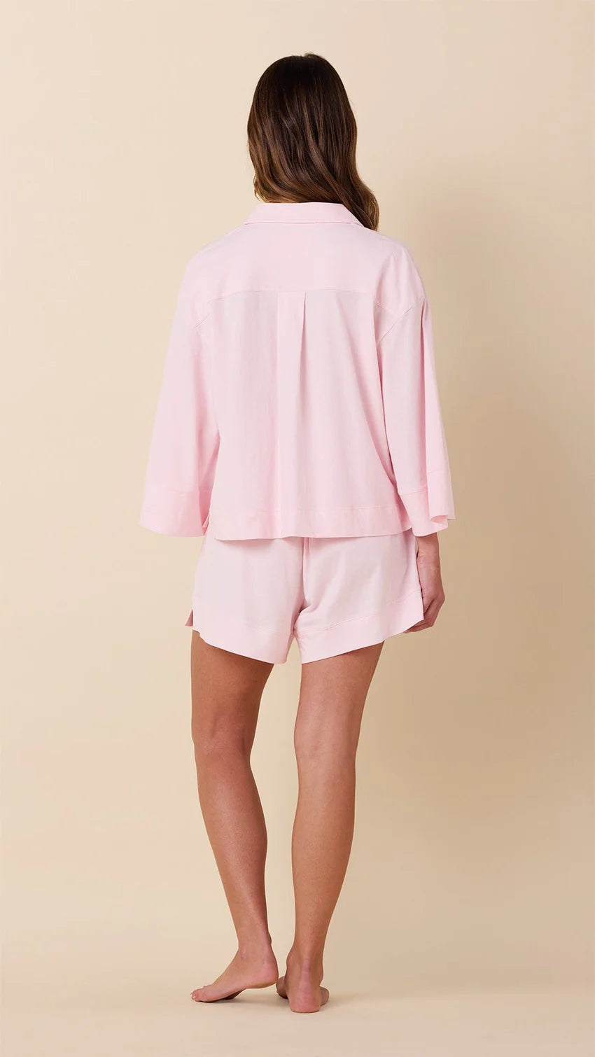 The Mariposa Long-Sleeved Short Set - Pink