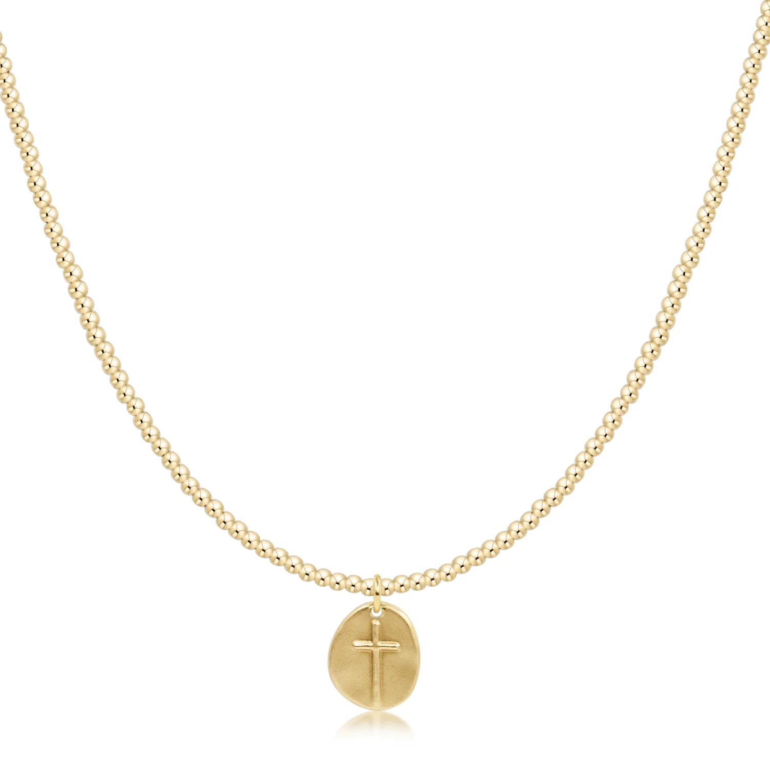 Choker Beaded Classic Gold 2mm - Inspire Small Gold Disc