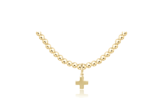 15" Choker Classic Gold 3mm Bead - Signature Cross