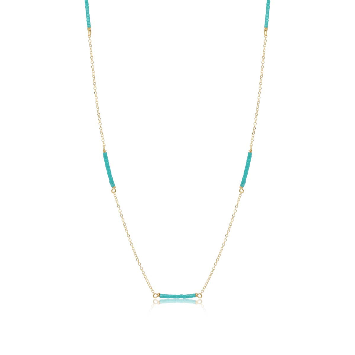 15" Choker Simplicity Chain Gold - Hope Bliss - Turquoise