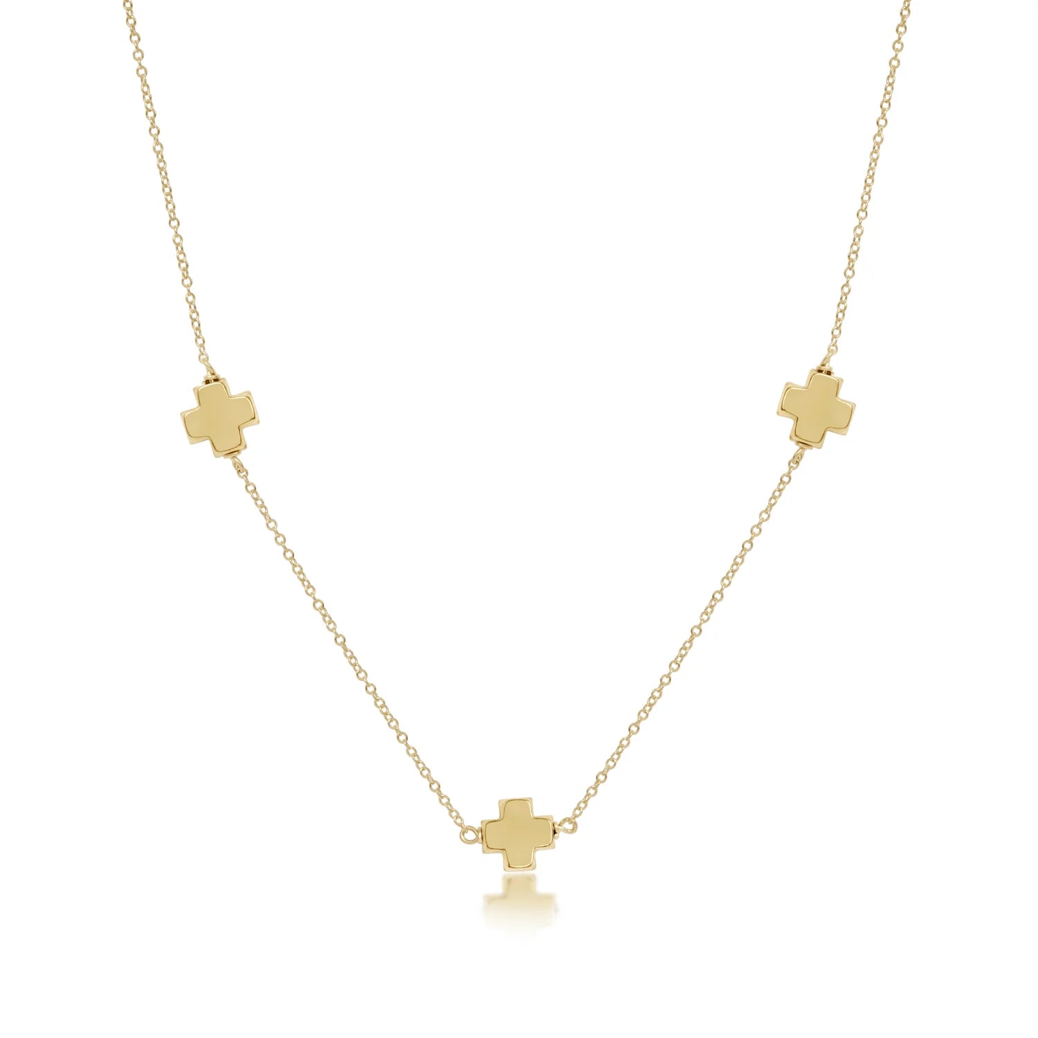 17IN Choker Simplicity Chain Signature Cross Necklace