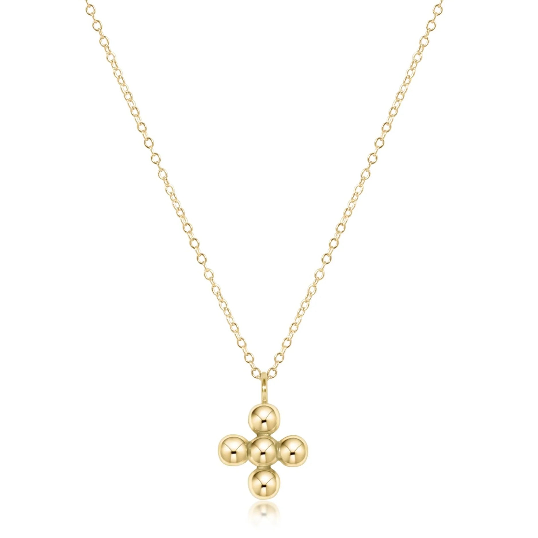 Classic Beaded Signature Cross 4mm Necklace