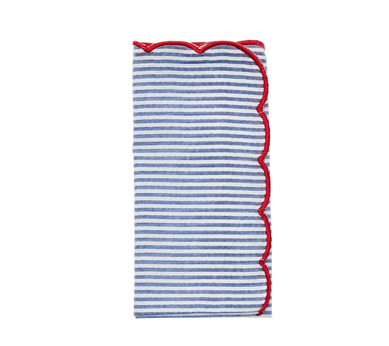 Fiesta Napkin in White, Navy & Red