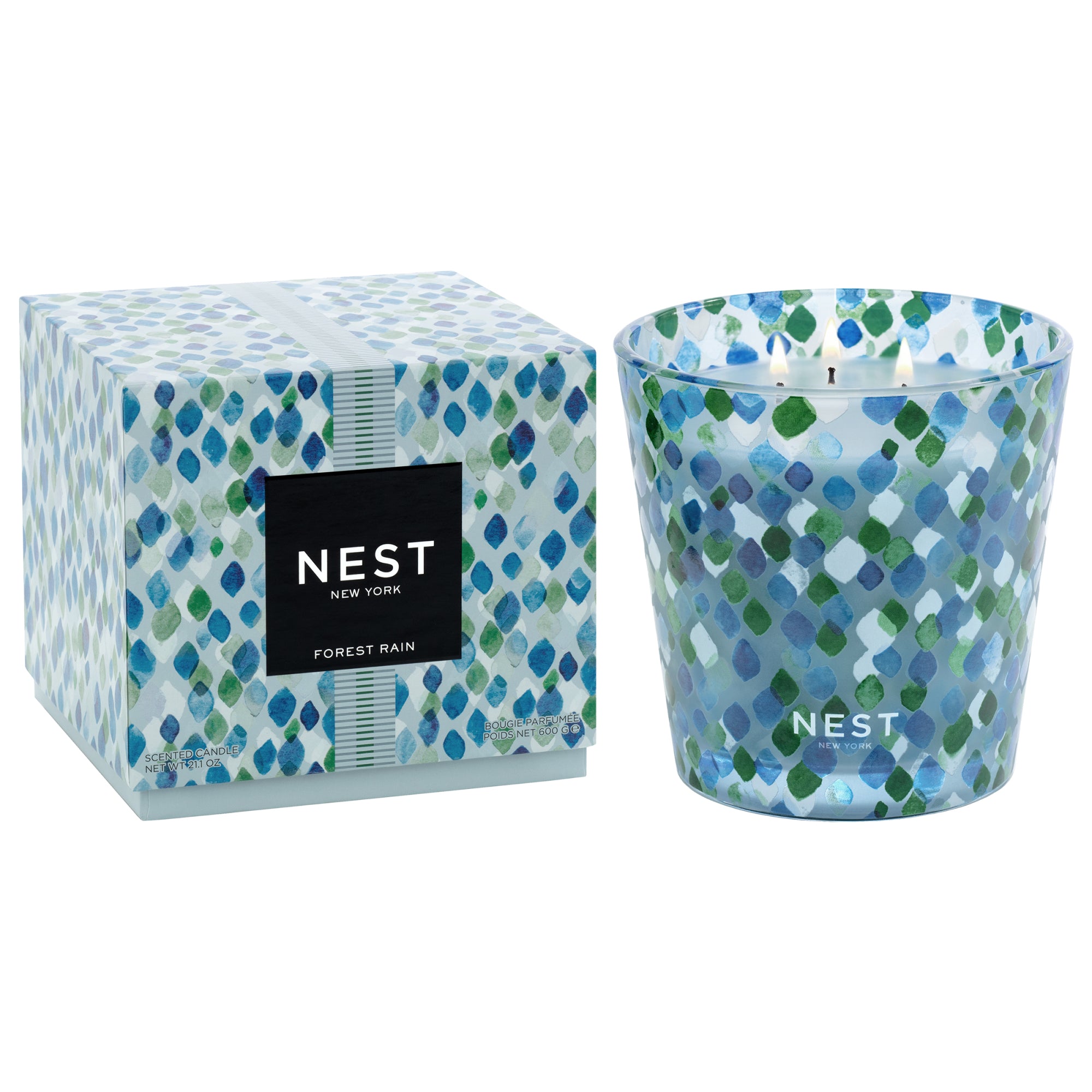 Forest Rain Decorative 3-Wick Candle