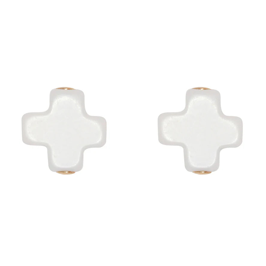 Signature Cross Stud - Off White