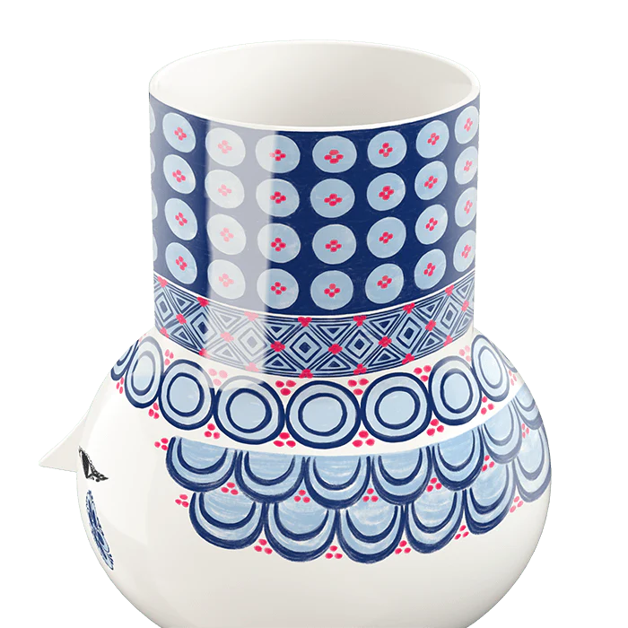 Bjørn Wiinblad Olga Vase, Blue, H: 7.9"