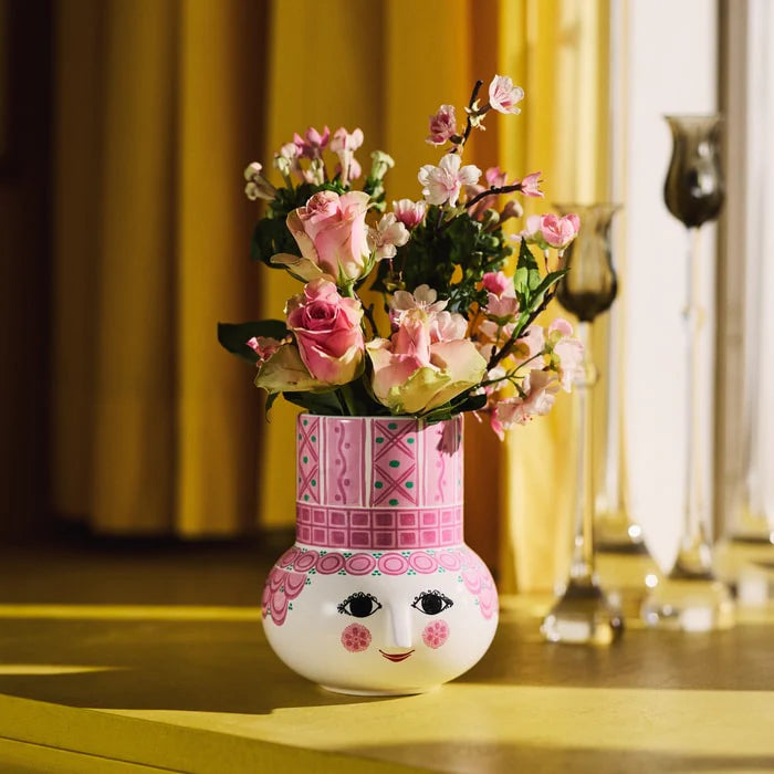 Bjørn Wiinblad Olga Vase, Pink, H: 5.9"