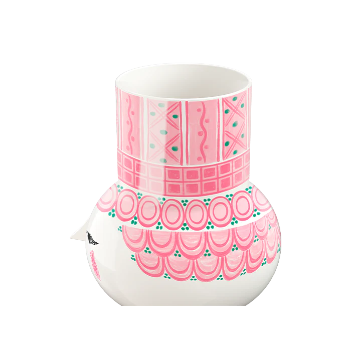 Bjørn Wiinblad Olga Vase, Pink, H: 5.9"