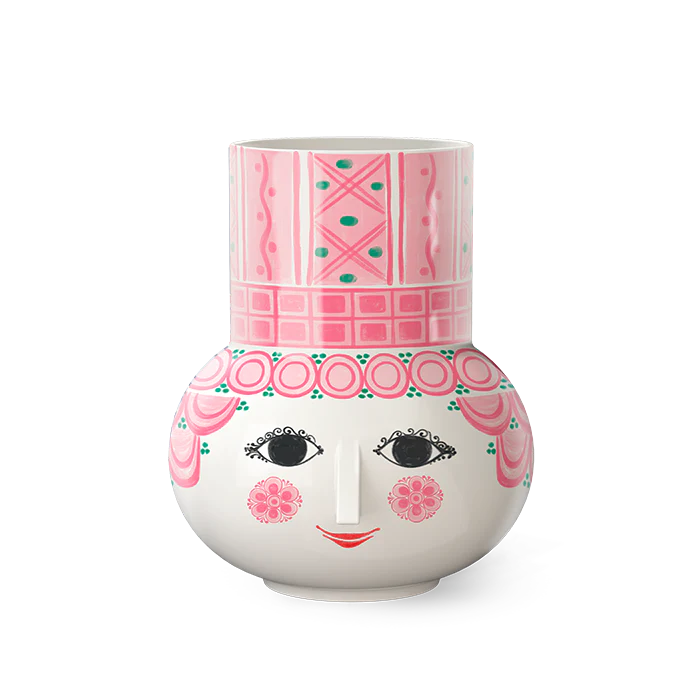 Bjørn Wiinblad Olga Vase, Pink, H: 5.9"