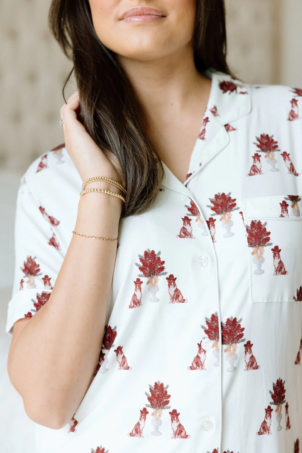 Heirloom Pajama Shorts Set - Maroon