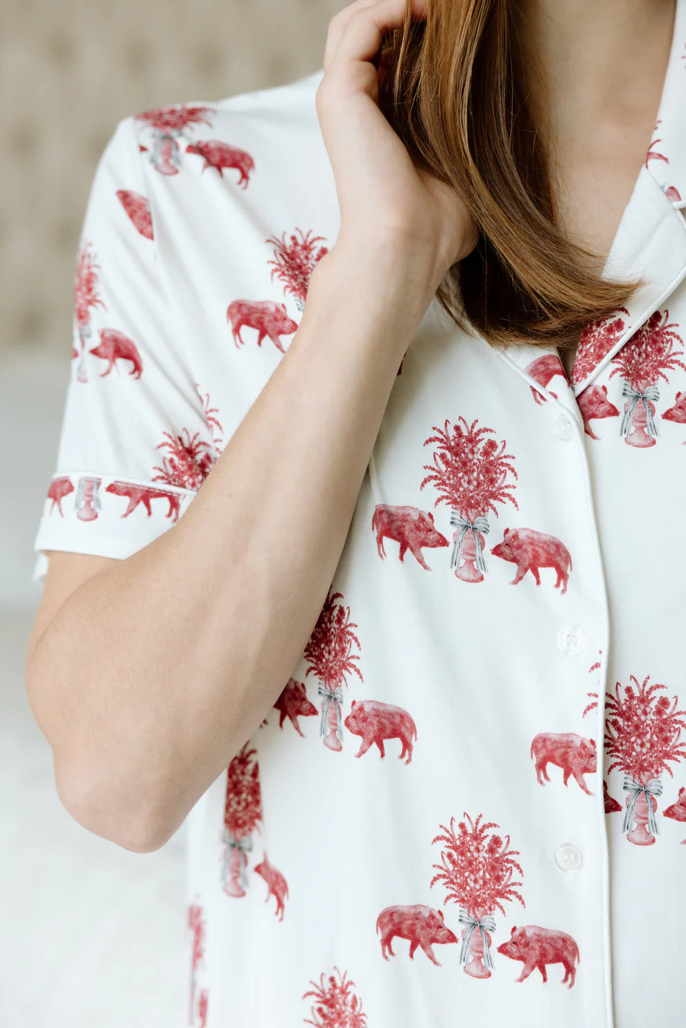 Heirloom Pajama Shorts Set - Cardinal Red