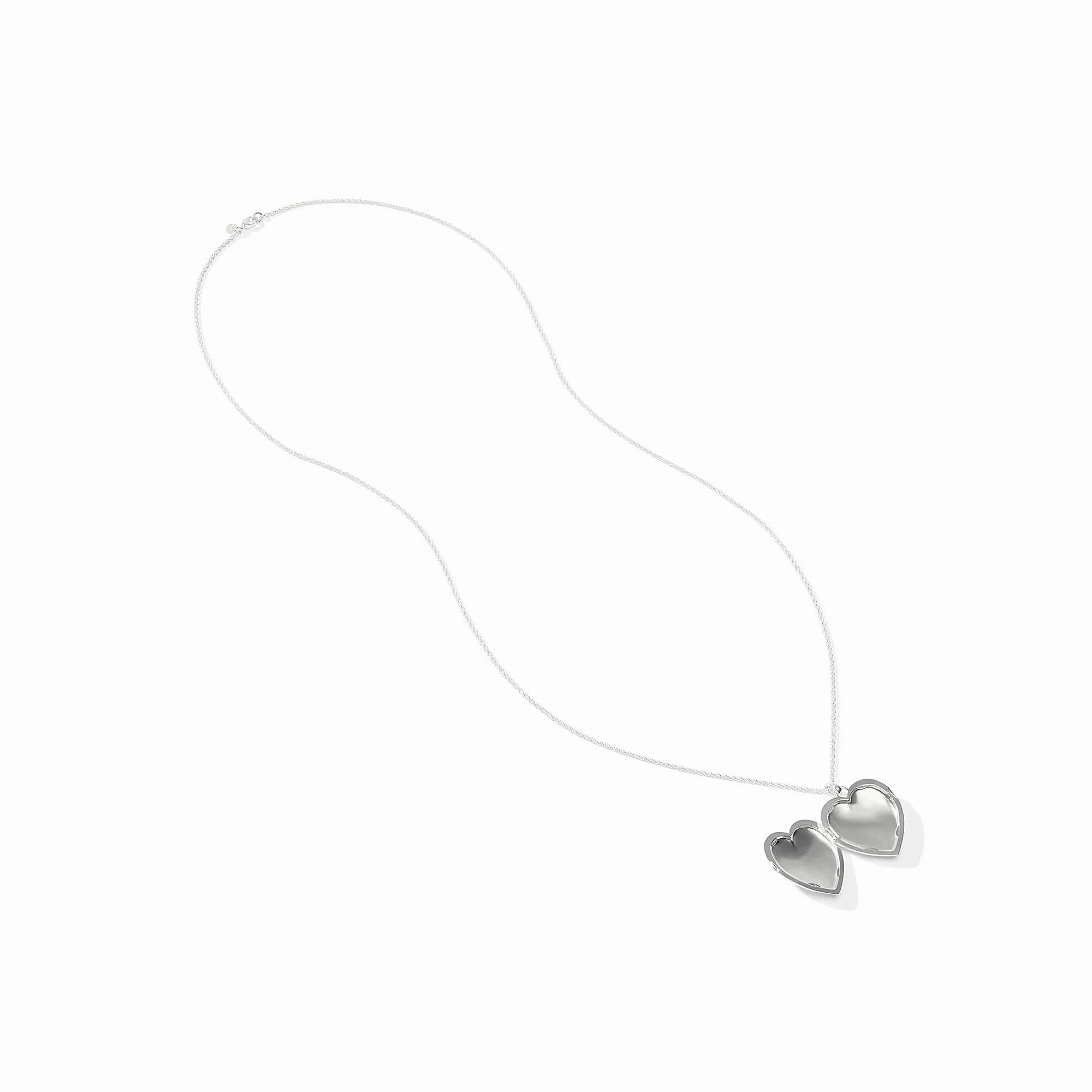 Puffy Heart Locket Silver