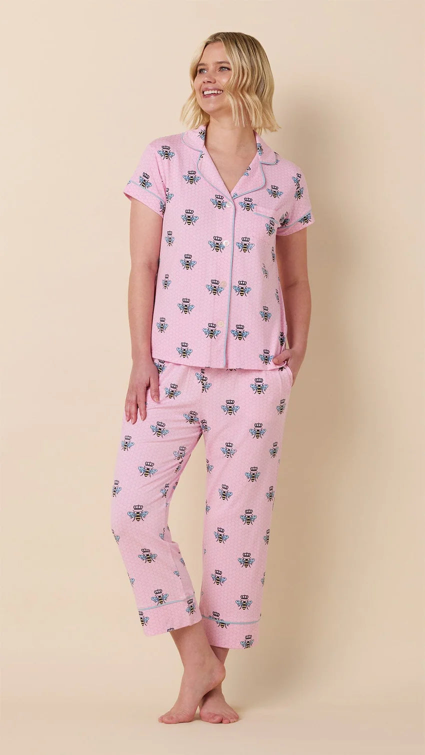 Queen Bee Luxe Pima Pajama - Pink
