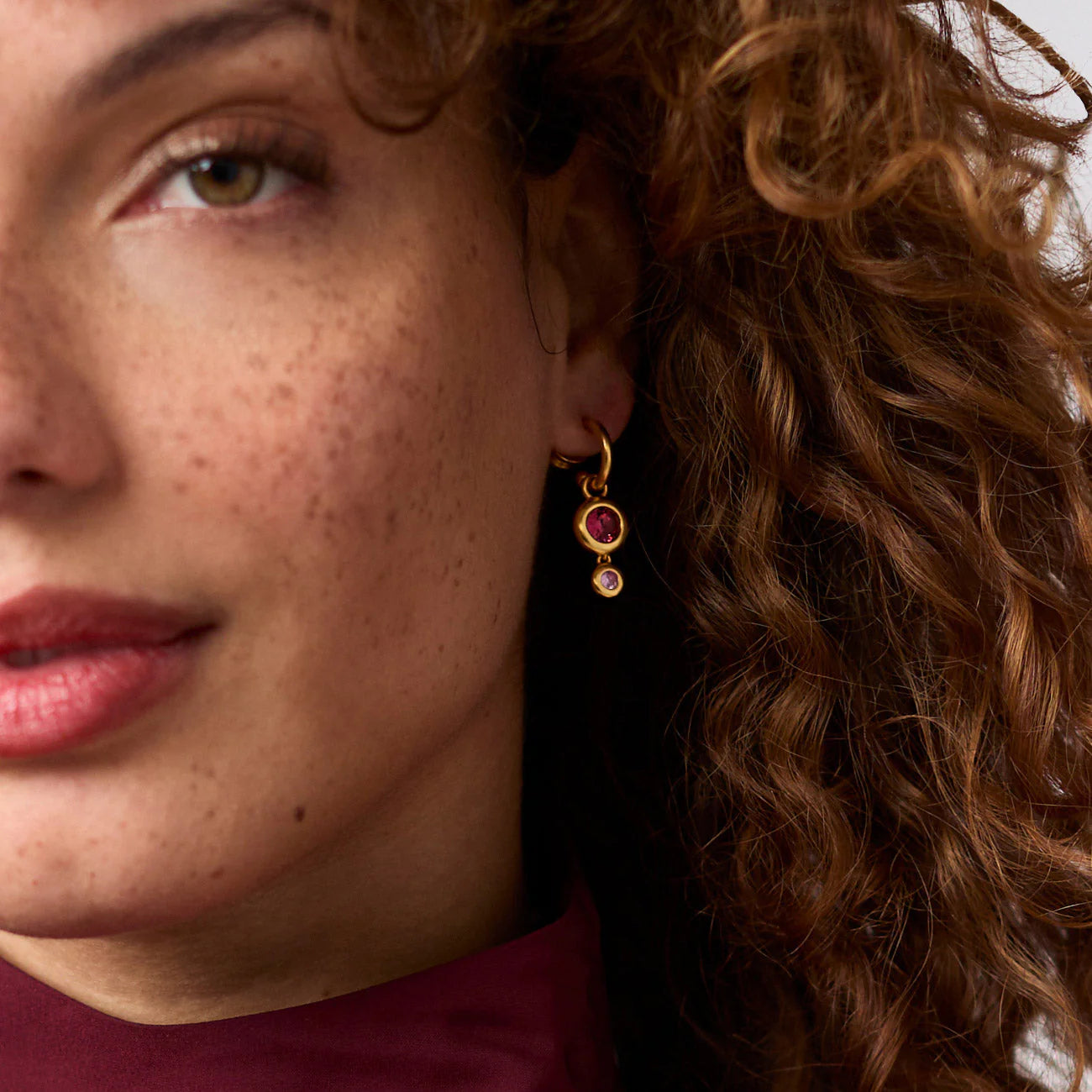 Rainbow Duo Hoop & Charm Earring
