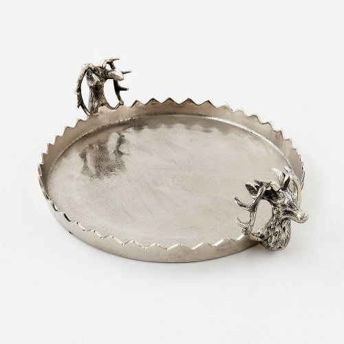 Deer Bust Metal Platter