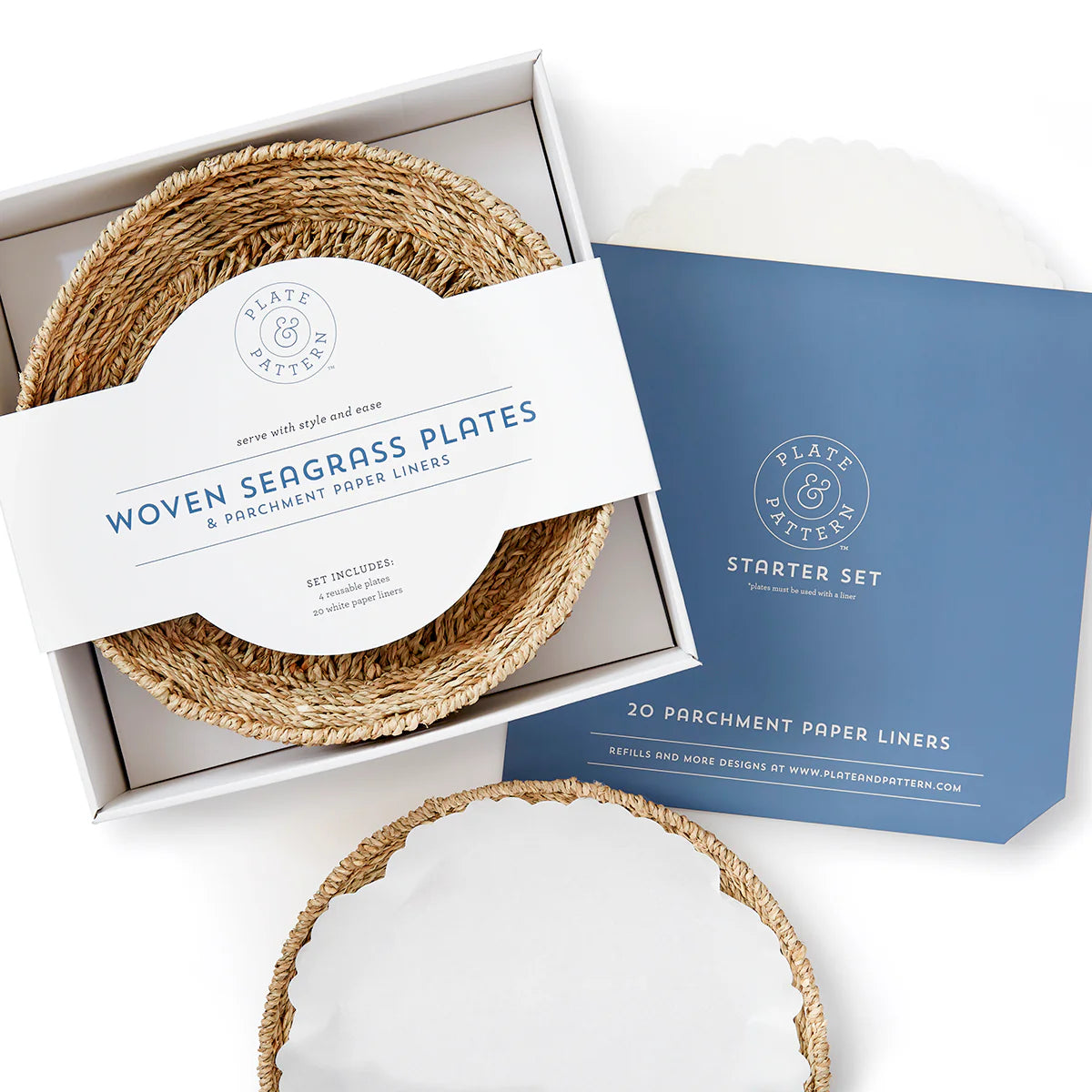 Woven Seagrass Plates Set