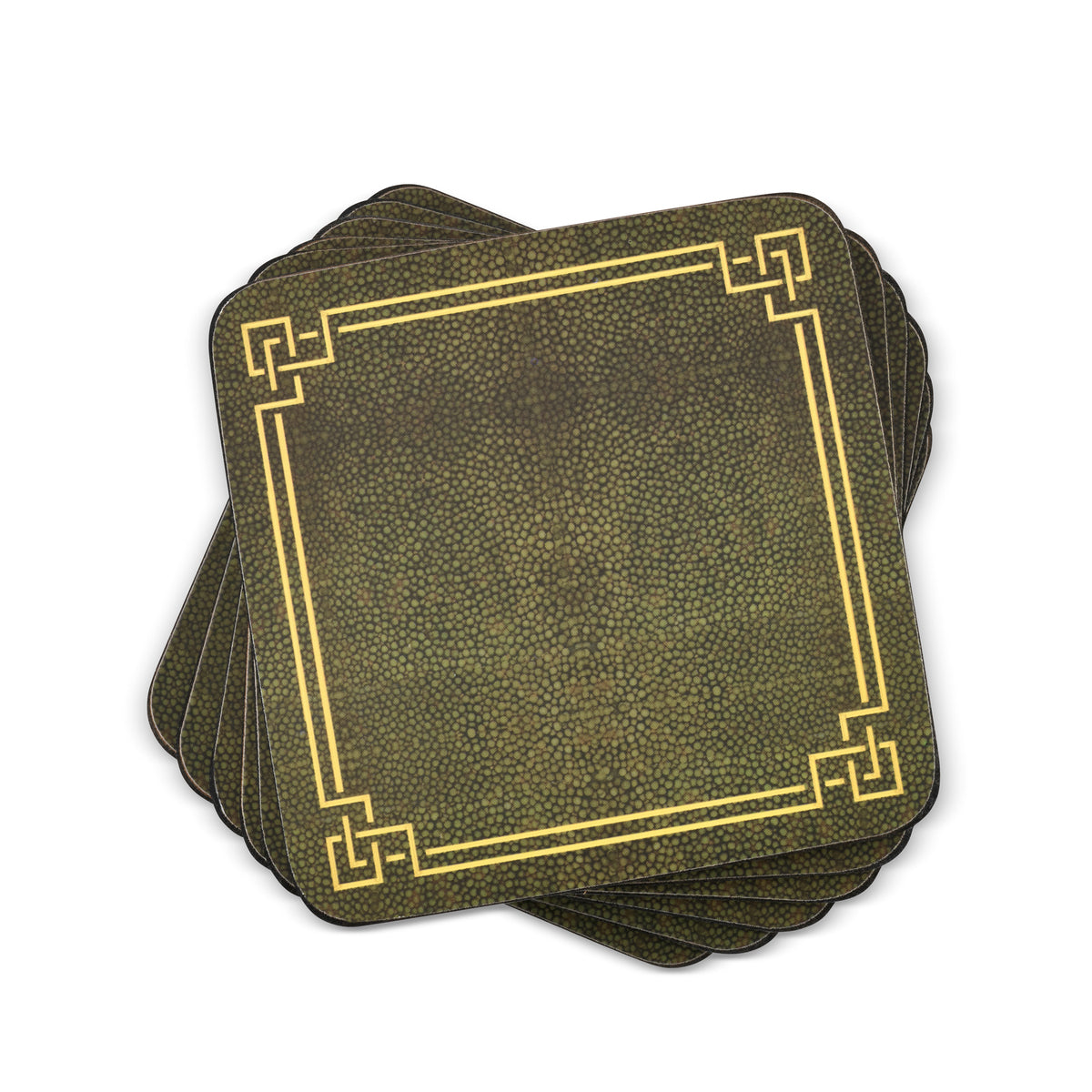 Shagreen Leather Coasters Set of 6