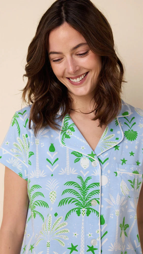 Tropicana Palm Pima Knit Capri Set