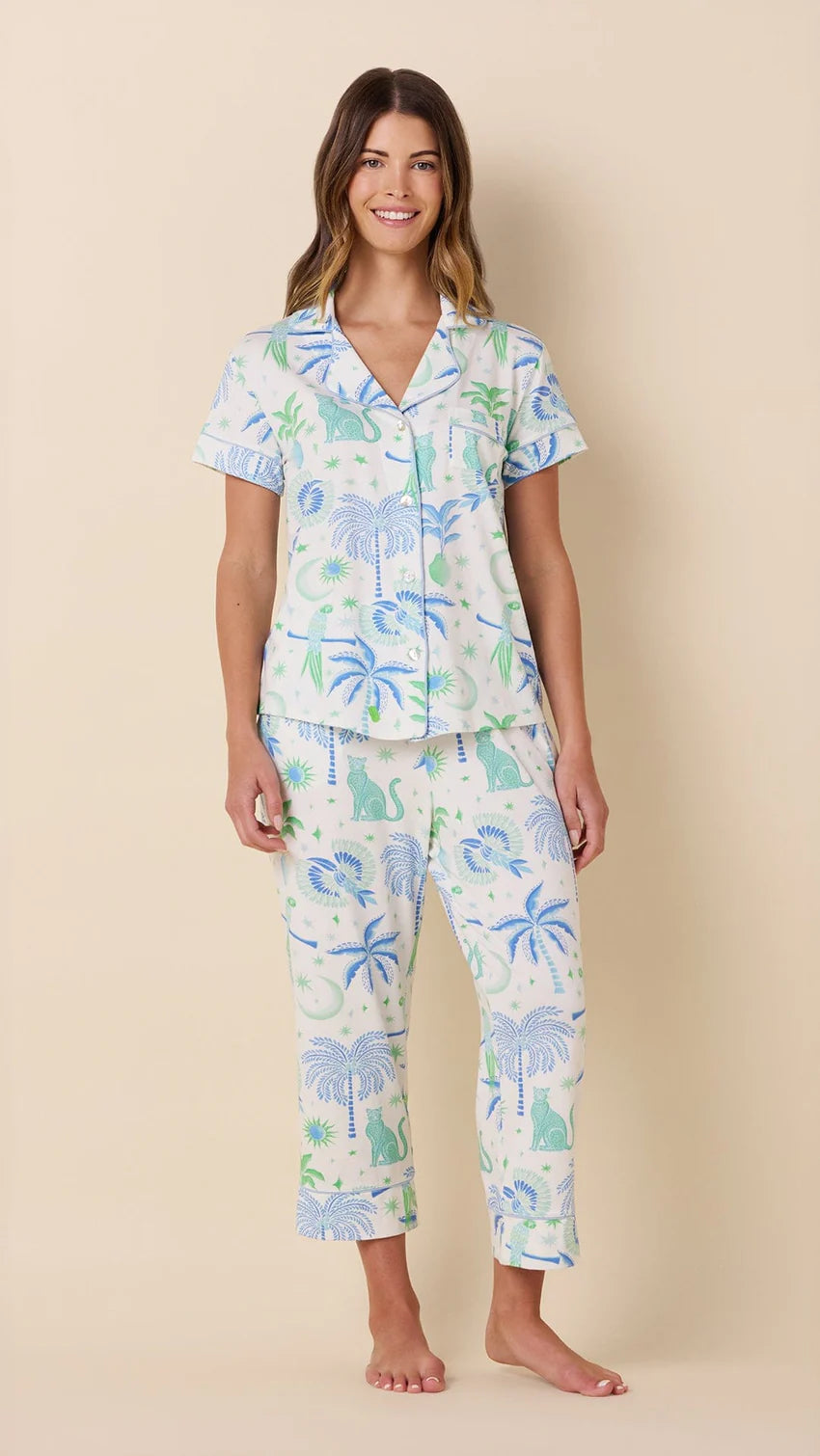 Toucan Terrace Pima Knit Capri Set
