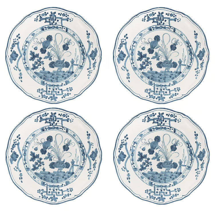 VIDA Faenza Appetizer Plate Set of 4 (Blue and White)