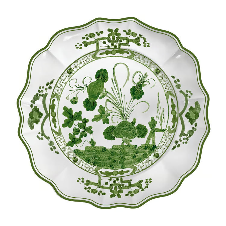 VIDA Faenza Round Platter (Green and White)