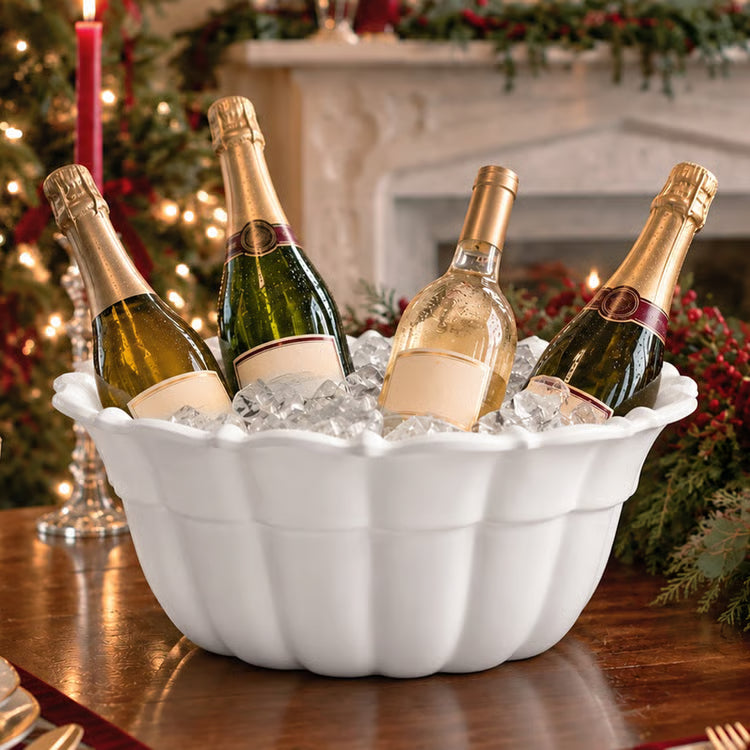 VIDA Tuscany Extra Large Centerpiece Bowl/Punch Bowl (White)