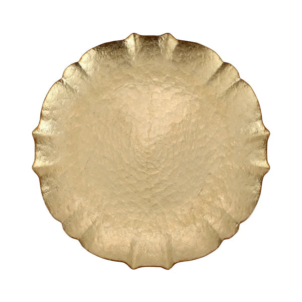 Baroque Glass Service Plate/Charger Gold