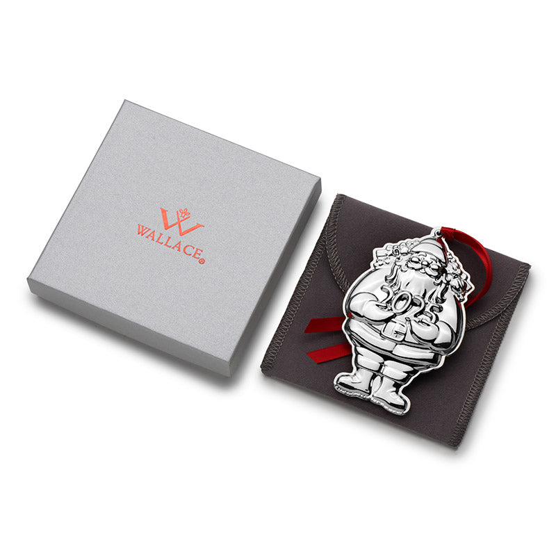 Wallace 2025 Sterling Silver Santa Ornament 9th Edition