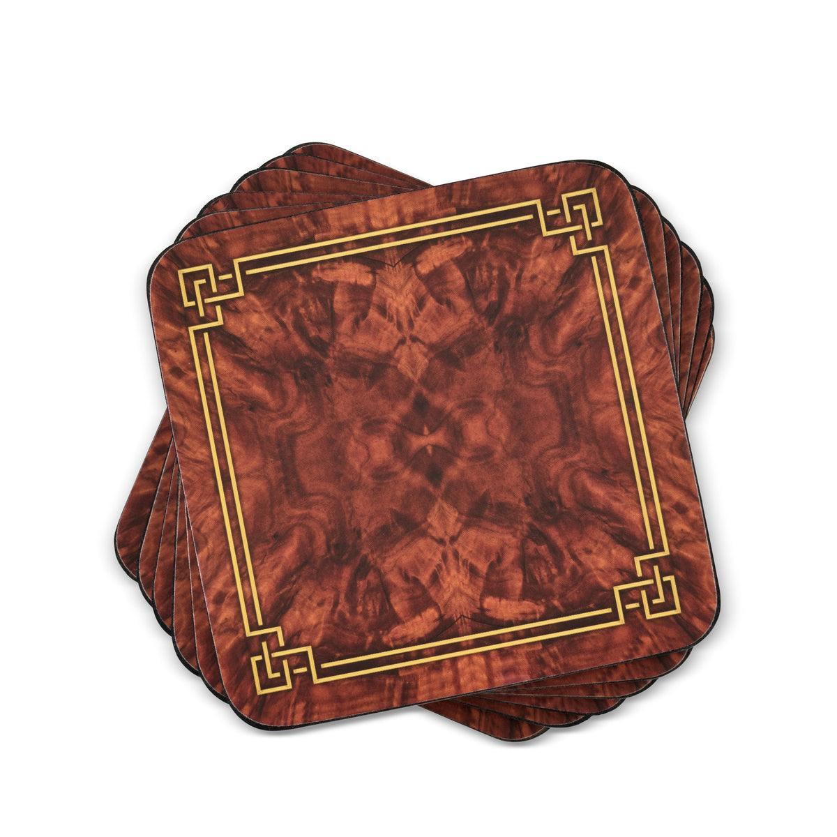 Walnut Burlap Coasters Set of 6
