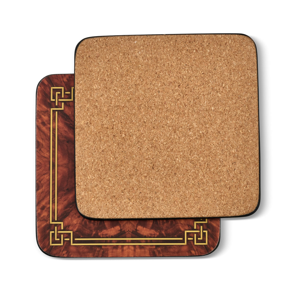 Walnut Burlap Coasters Set of 6