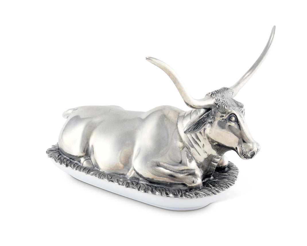 Pewter Longhorn Steer Butter Dish
