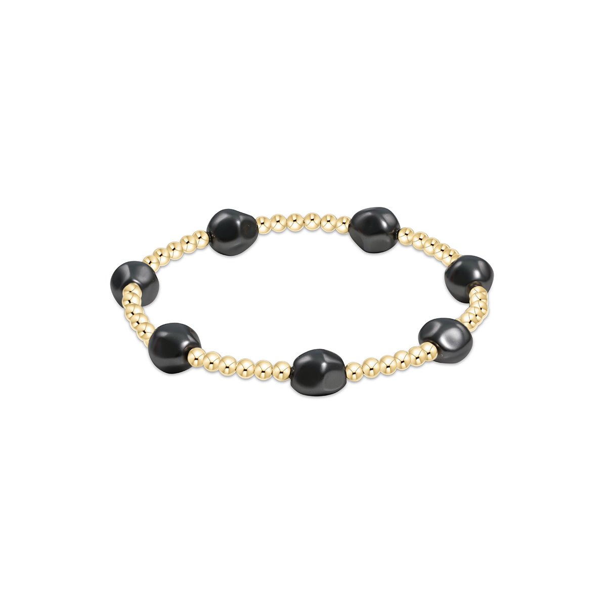 Admire Gold 3mm Bead Bracelet - Pearl - Dark Grey - Robert's-enewton-Robert's
