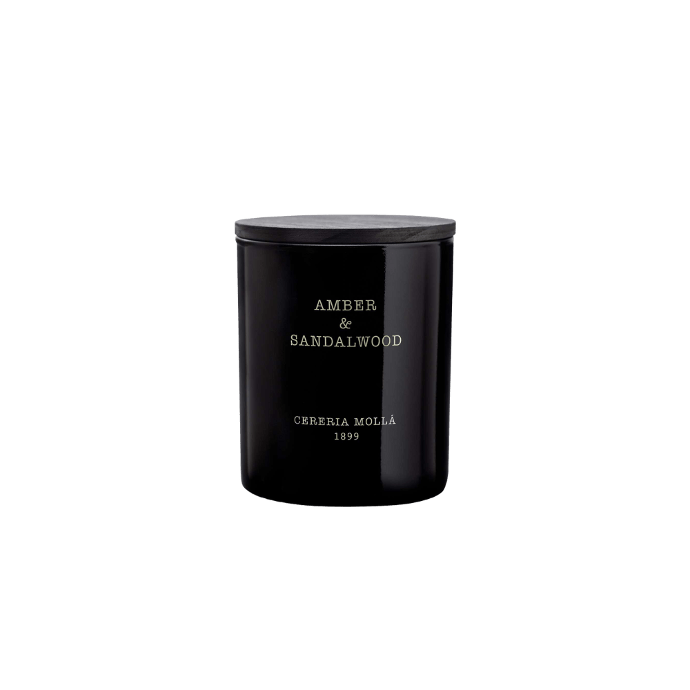 Amber Sandalwood Black Candle 8oz - Robert's-Cereria Molla 1899-Robert's