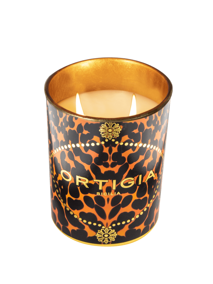 Ambra Nera Decorated Candle Medium - Robert's-Ortigia Sicilia-Robert's