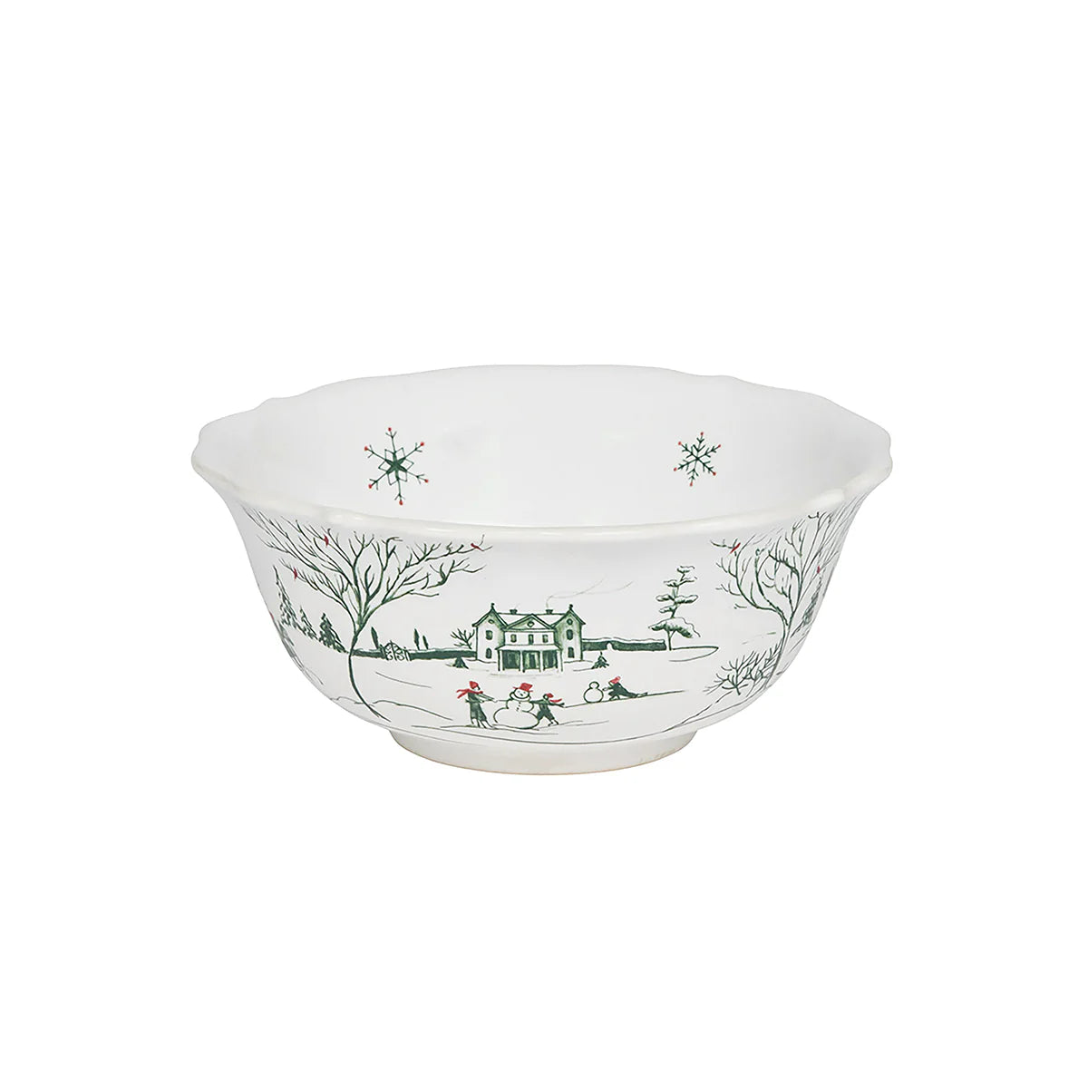 Country Estate  Winter Frolic Cereal/Ice Cream Bowl - Evergreen